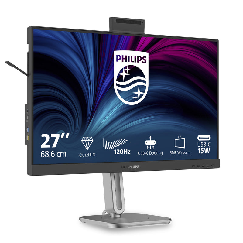 Load image into Gallery viewer, Philips 27b2u4601h 00 27 ledmonitor (zilver zwart, hdmi, displayport, usb-c, webcam, 120 hz)
