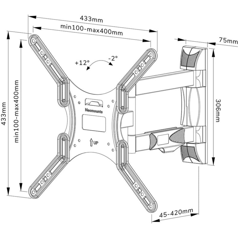 Load image into Gallery viewer, Neomounts wl40-550bl14 tv wandsteun wandmontage (zwart)
