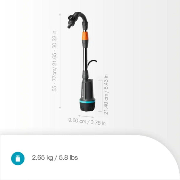 Load image into Gallery viewer, Gardena accu regentonpomp 2400 comfortautomatic 18v p4a gebruiksklare set incl. accu en oplader (donkergrijs zwart, 14605-20 | pomp | accu | oplader | buis en aansluiting)

