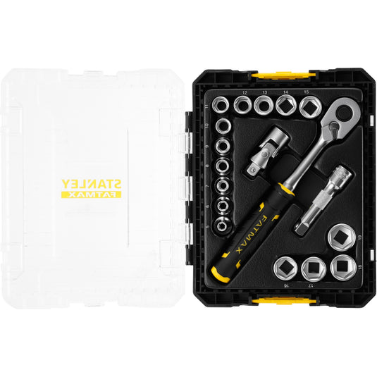 Stanley fatmax tstak doppenset 3 8 fmmt98102-0 dopsleutel (zwart geel, 18 delig)