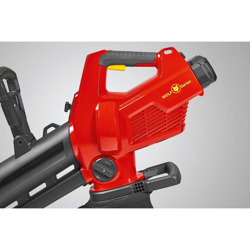 Load image into Gallery viewer, Wolf-garten accu bladblazer lycos 40 480 v set bladzuiger bladblazer (rood zwart, accu inbegrepen)
