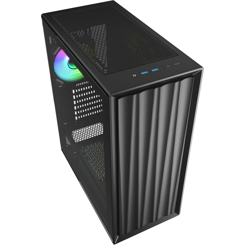 Load image into Gallery viewer, Sharkoon vk3 rgb midi tower behuizing (zwart | 2x usb-a | rgb | tempered glass)
