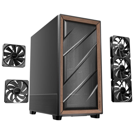 Antec flux se midi tower behuizing (zwart | 2x usb-a | 1x usb-c)