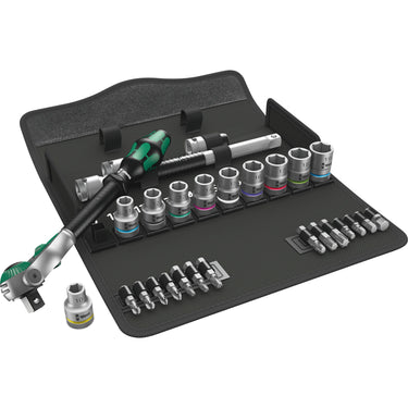 Wera 8100 sc 6 zyklop speed-ratelset, 1 2 -aandrijving gereedschapsset (zwart groen, 28-delig)
