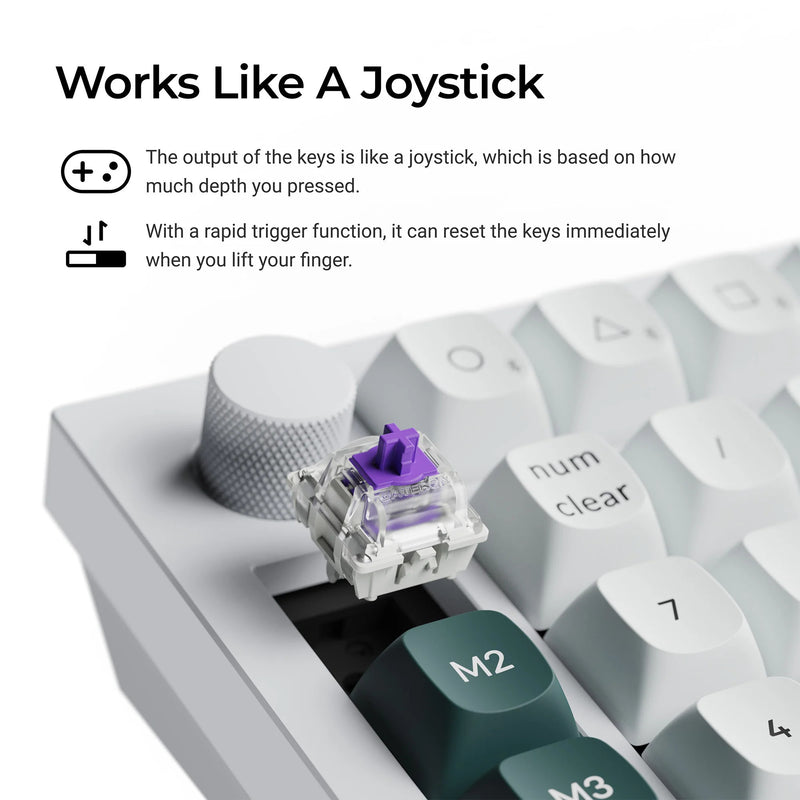 Load image into Gallery viewer, Keychron q0 he qmk wireless custom number pad rgb mechanisch numpad (zwart, us lay-out (qwerty), gateron double-rail magnetic nebula, hot-swap, rgb, double-shot pbt keycaps)
