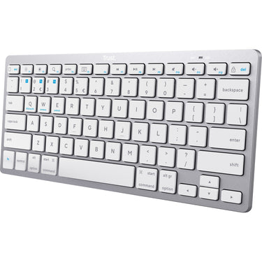 Trust wireless bluetooth keyboard (grijs, us lay-out (qwerty), scissor switches, 85%, bluetooth 4.0)