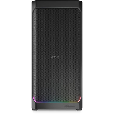 Sharkoon ak4w rgb strip midi tower behuizing (zwart | 2x usb-a | 1x usb-c | rgb | tempered glass)