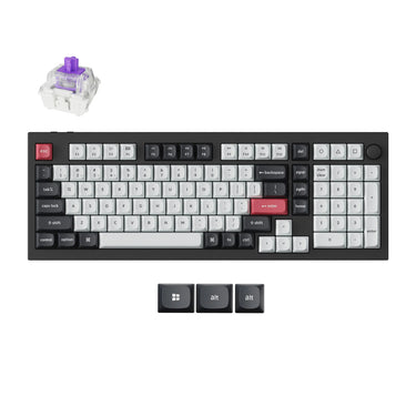 Keychron q5 he qmk wireless custom keyboard (zwart, us lay-out (qwerty), gateron double-rail magnetic nebula, 96%, rgb leds, osa double-shot pbt, hot swap, knob, 2.4ghz | bluetooth 5.1 | usb-c)