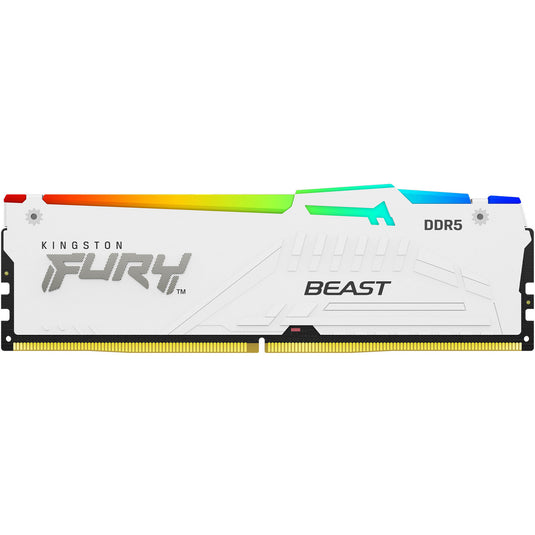 Kingston fury beast rgb 16 gb ddr5-5600 (1x 16 gb) werkgeheugen (wit, kf556c40bwa-16, xmp 3.0)