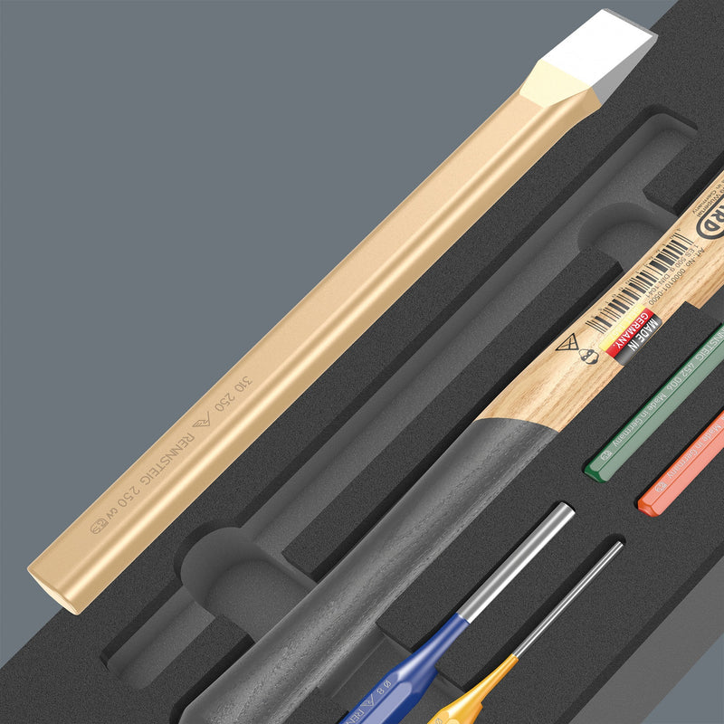 Load image into Gallery viewer, Wera 9782 schuimrubberen inzetstuk met hamers set 1, 6‑delig (zwart grijs, in schuiminzet voor werkplaatswagen)
