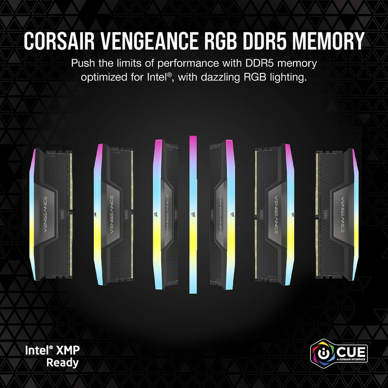 Load image into Gallery viewer, Corsair 32 gb ddr5-6000 (2x 16 gb) kit werkgeheugen (zwart, cmh32gx5m2b6000c38, vengeance rgb, xmp)
