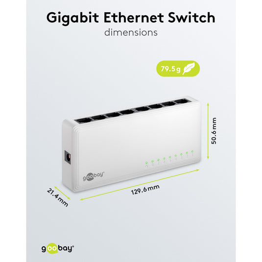 Goobay 8-poort gigabit ethernet switch (wit)