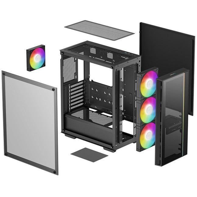 Load image into Gallery viewer, Deepcool matrexx 55 v4 c midi tower behuizing (zwart | 1x usb-a | 1x usb-c | rgb | window)
