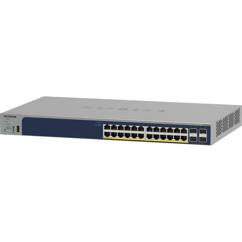 Load image into Gallery viewer, Netgear 24-port gigabit ethernet poe+ smart switch with 4 sfp ports (gs728tppv3)
