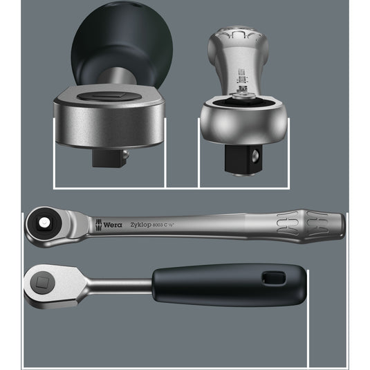 Wera 8100 sa 7 zyklop metal-ratelset doorsteekvierkant 1 4 gereedschapsset (28-delig)