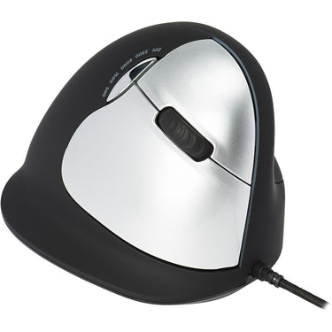 R-go tools he break ergonomische muis (zwart zilver, 2400dpi, rechts, large (handlengte boven de 185mm))