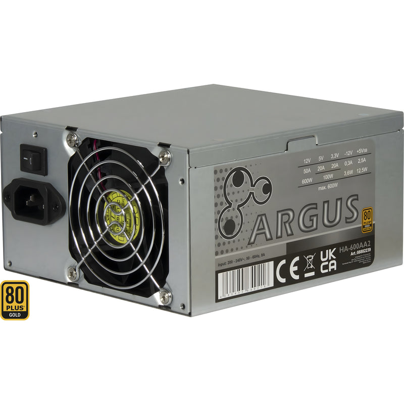 Load image into Gallery viewer, Inter-tech ha-600aa2 600 watt voeding (zilver, 1x pcie)
