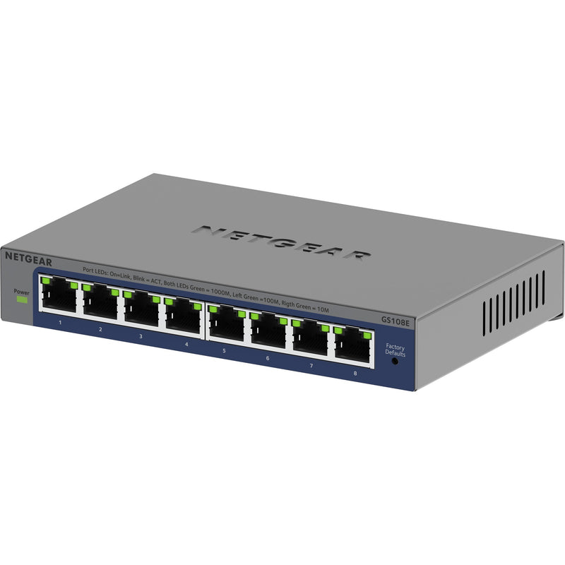 Load image into Gallery viewer, Netgear 8-poorts gigabit plus-switch (gs108e-400eus) (grijs, unmanaged)
