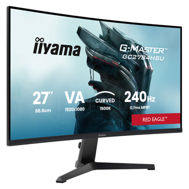 Iiyama g-master red eagle gc2784hsu-b1 27 curved gaming monitor (zwart, 2x hdmi, displayport, 2x usb, 240 hz)