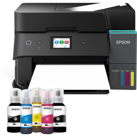 Epson ecotank et-4950 all-in-one inkjetprinter (zwart, faxen, scannen, kopiëren, wifi, inclusief tot 3 jaar inkt)