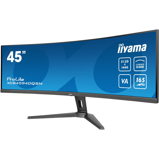 Iiyama prolite xcb4594dqsn-b1 44.5 curved ultrawide monitor (zwart, 2x hdmi, displayport, 3x usb-a, usb-b, usb-c, rj-45, 165 hz)