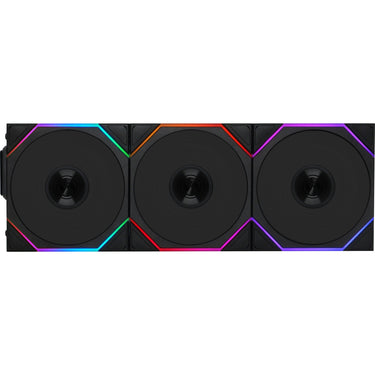 Lian li uni fan tl 120 wireless reverse blade rgb case fans (zwart, 3 stuks, 120 x 124 x 28 mm, pwm, incl. controller)
