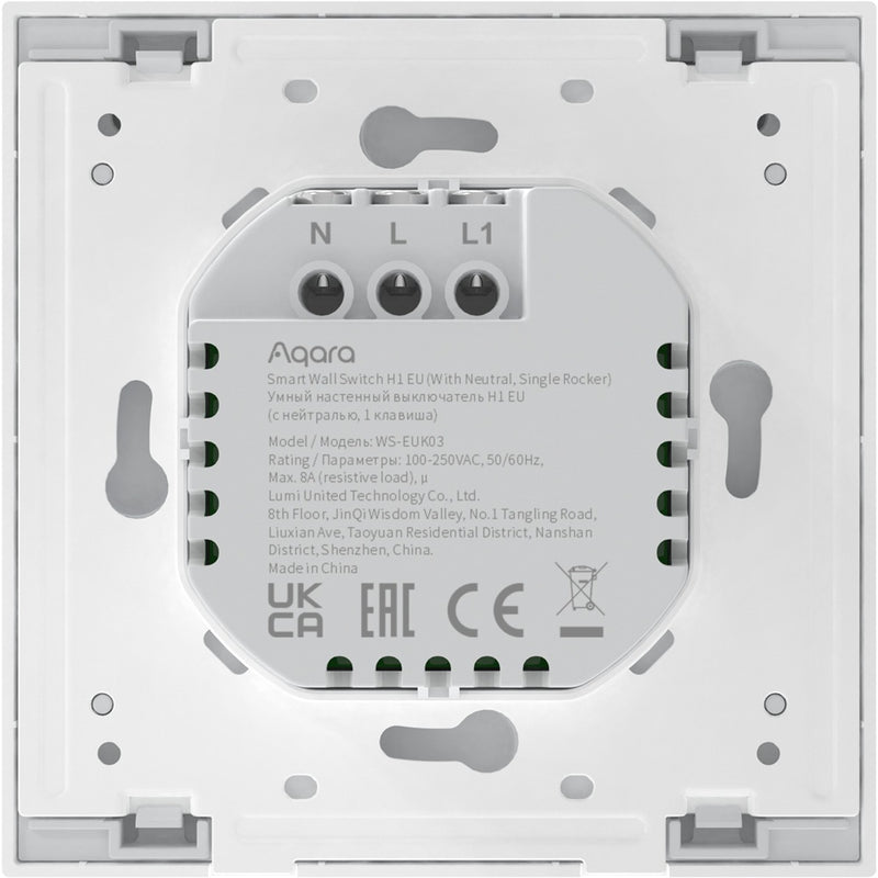 Load image into Gallery viewer, Aqara smart wall switch - single rocker (with neutral) knop (wit)
