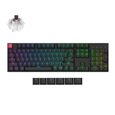 Keychron k10x-b3 rgb mechanisch toetsenbord (zwart, us lay-out (qwerty), super brown, 100%, rgb, cherry double-shot pbt keycaps, bluetooth usb-c)