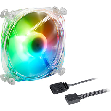 Sharkoon shark disc pwm rgb case fan (transparant, 120 x 120 x 25 mm)
