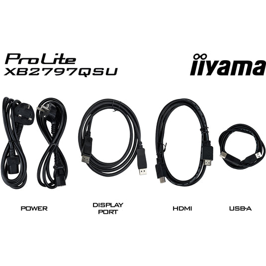 Iiyama prolite xb2797qsu-b1 27 monitor (zwart (mat), hdmi, displayport, usb, audio)