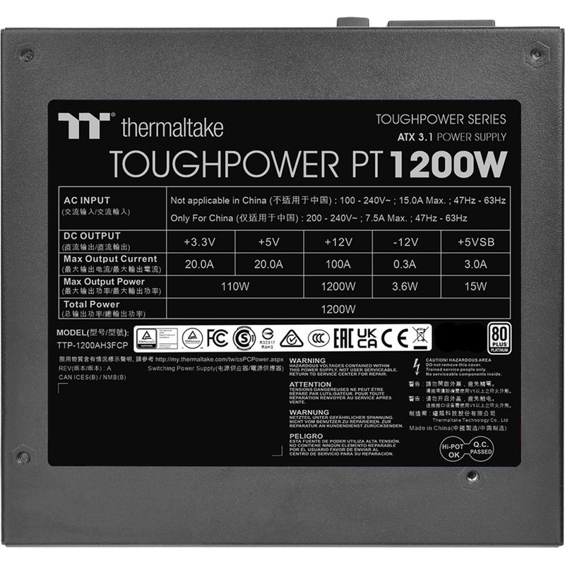 Load image into Gallery viewer, Thermaltake toughpower pt modulaire 1200 watt voeding (1x 12v-2x6, 5x pcie)
