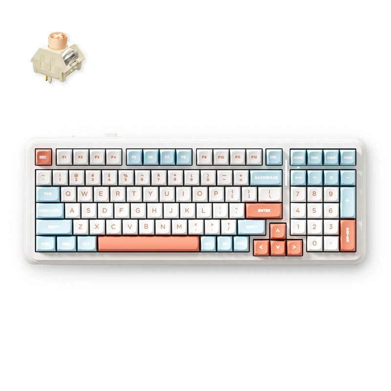 Load image into Gallery viewer, Mchose k99 v2 wireless mechanical orange, gaming toetsenbord (us lay-out)
