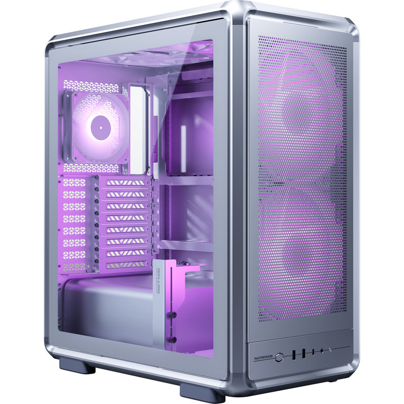 Load image into Gallery viewer, Cooler master masterframe 500 mesh argb midi tower behuizing (zilver | 2x usb-a | 1x usb-c | rgb | tempered glass)
