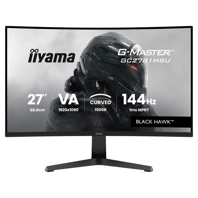 Load image into Gallery viewer, Iiyama g-master black hawk g2471hs-b1 27 curved gaming monitor (zwart, hdmi, displayport, usb, audio, amd free-sync, 144 hz)
