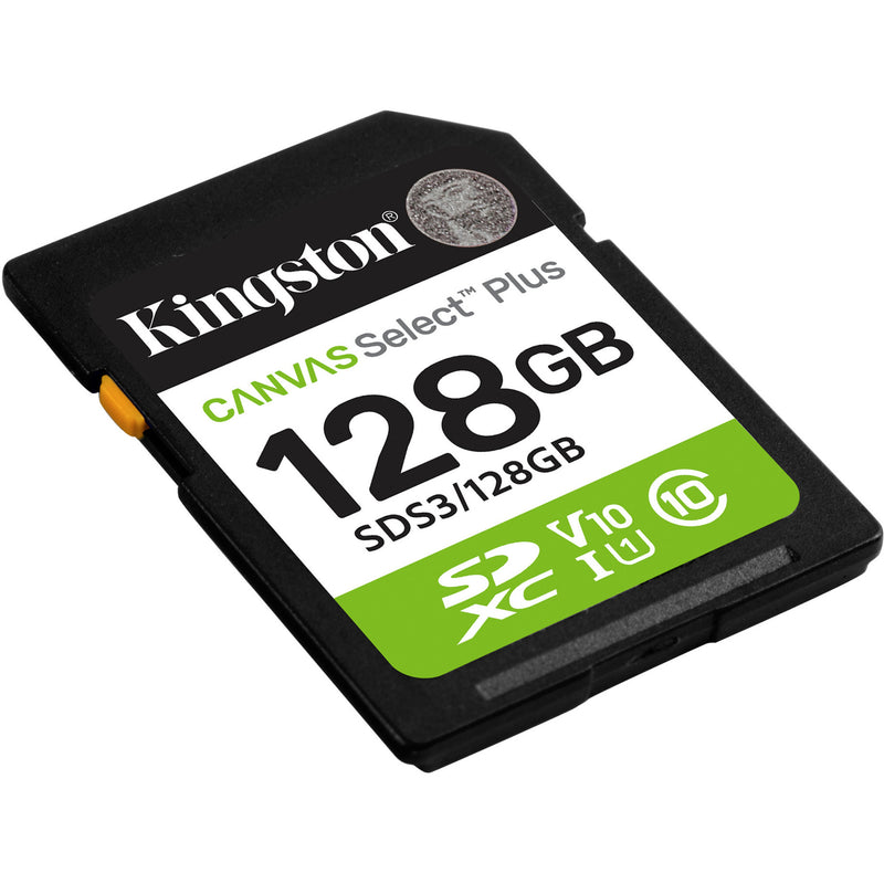 Load image into Gallery viewer, Kingston canvas select plus 128 gb sdxc geheugenkaart (uhs-i u1, class 10, v10)
