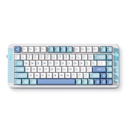 Mchose x75 v2 blue whale sea custom mechanical rgb toetsenbord (wit, us lay-out (qwerty), swk whale sea, 75%, rgb, hot swap, double-shot pbt, draadloos | bluetooth | usb-c)