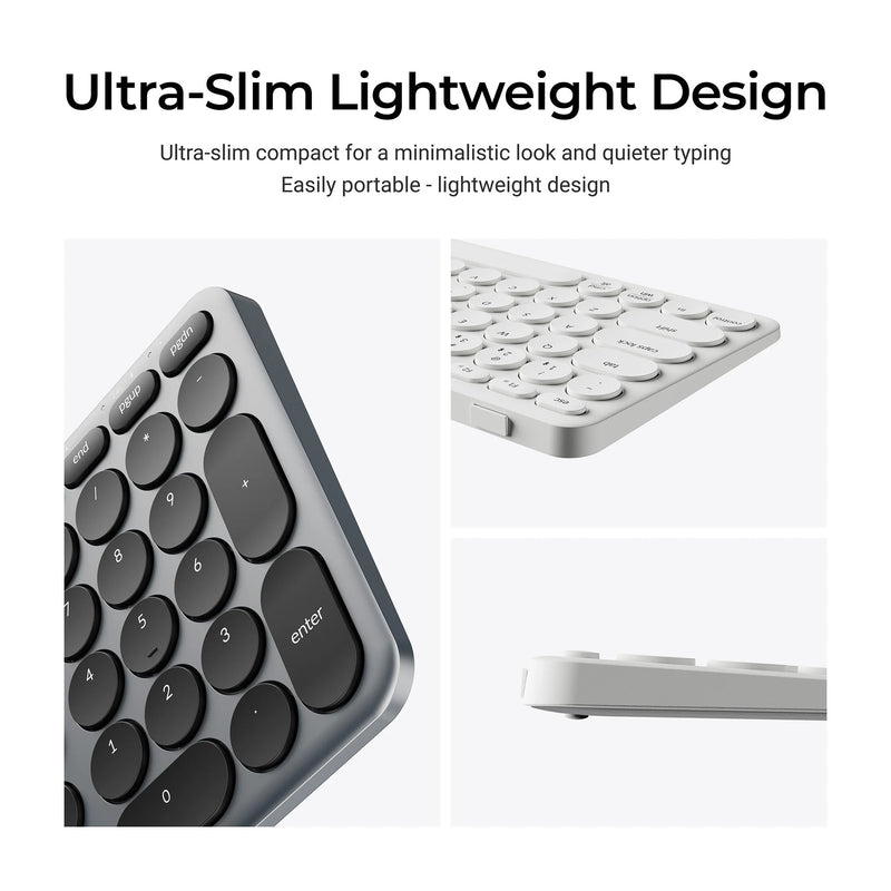 Load image into Gallery viewer, Keychron b5 pro-k1 toetsenbord (grijs, us lay-out (qwerty), scissor switches, 100%, abs keycaps, 2.4 ghz bluetooth usb)
