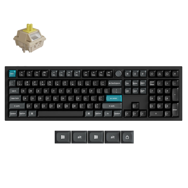 Load image into Gallery viewer, Keychron q6 ultra-m4 8k wireless custom mechanical keyboard (zwart, us lay-out (qwerty), silk pom banana, 100%, rgb, hot swap, 8k, 2.4 ghz bluetooth 5.2 usb-c)
