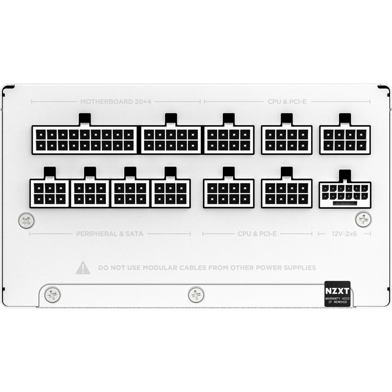 Load image into Gallery viewer, Nzxt c850 gold atx 3.1 modulaire 850 watt voeding (wit, 1x 12v-2x6, 3x pcie)
