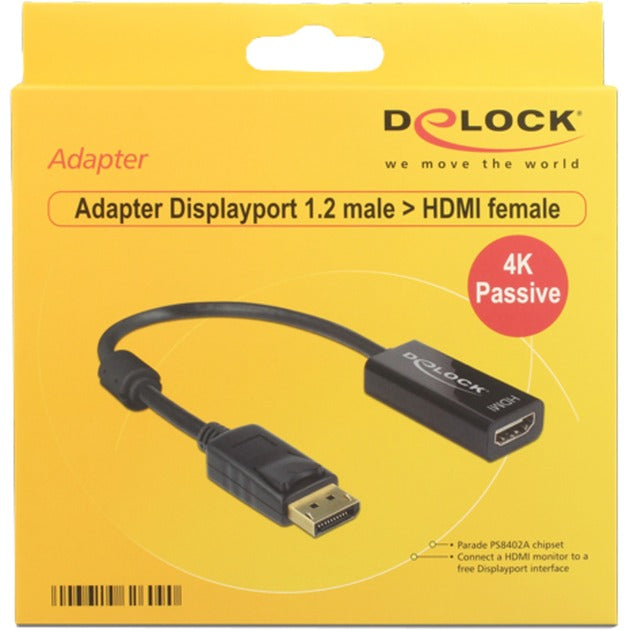 Load image into Gallery viewer, Delock displayport 1.2 > hdmi adapter (zwart, 0,2 meter, 4k)
