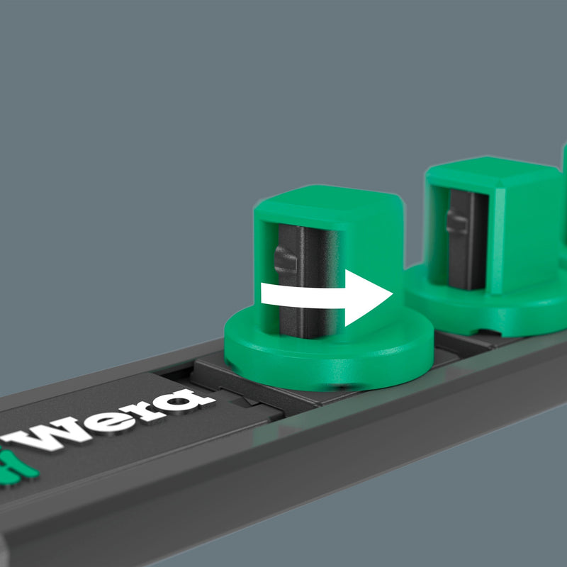 Load image into Gallery viewer, Wera 9608 dop-magneetstrip b impaktor imperial 1 dopsleutel (zwart groen, 9‑delig)
