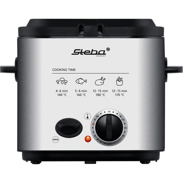 Steba df95f - minifriteuse fondue frituurpan (roestvrij staal zwart, 1,25 liter)