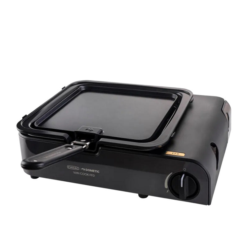 Load image into Gallery viewer, Cadac van cook flat plate grillplaat (zwart, 22 x 22 cm)
