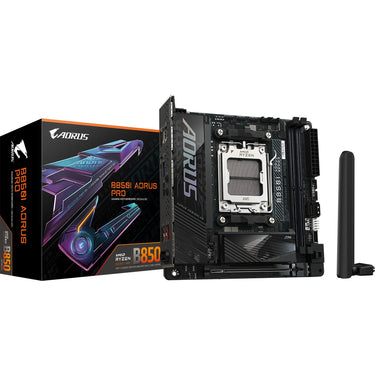 Gigabyte b850i aorus pro socket am5 moederbord (zwart, raid, 2.5gb-lan, wi-fi 7, bt, sound, mini-itx)