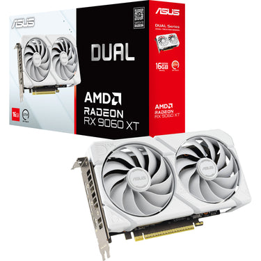 Asus radeon rx 9060 xt dual white edition 16gb grafische kaart (wit, rdna4, gddr6, 2x displayport, 1x hdmi 2.1)