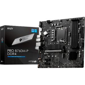 Msi pro b760m-p ddr4 socket 1700 moederbord (zwart, raid, gb-lan, sound, µatx)