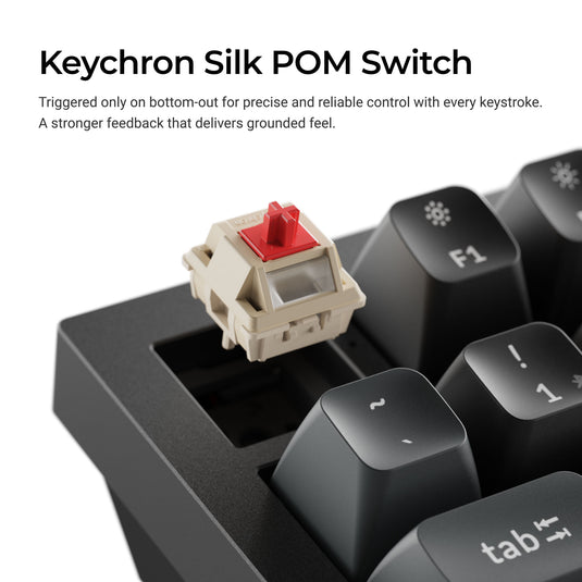 Keychron q6 ultra-p1 8k wireless custom mechanical keyboard (wit, us lay-out (qwerty), silk pom red, 100%, rgb, hot swap, 8k, 2.4 ghz bluetooth 5.2 usb-c)