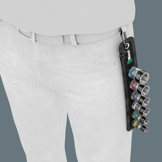 Wera belt c 1 zyklop doppenset, 1 2 dopsleutel (zwart, 7-delig, met vasthoudfunctie)