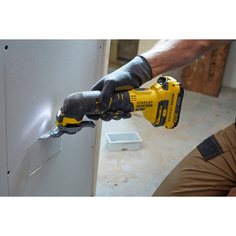 Load image into Gallery viewer, Stanley fatmax v20 18v multitool multifunctioneel gereedschap (geel zwart, koffer, 2 accu's (2.0ah) en oplader (2a) inbegrepen)
