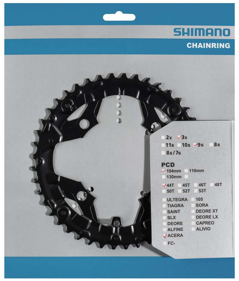 Load image into Gallery viewer, Shimano Kettingblad Acera FC-T3010 9 speed 44 tands voor kettingbeschermer zwart
